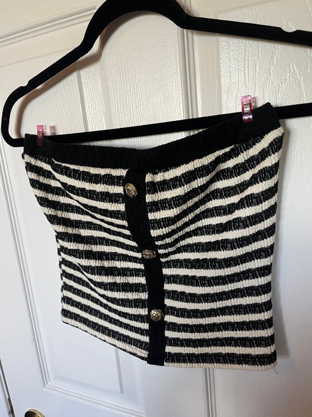 21 Saints Tube Top with Gold Buttons